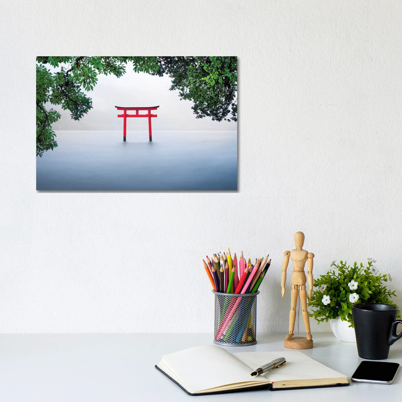 Red Torii Gate by Jan Becke - Wrapped Canvas Gallery-Wrapped Canvas Giclée, 20.32cm H x 30.48cm W