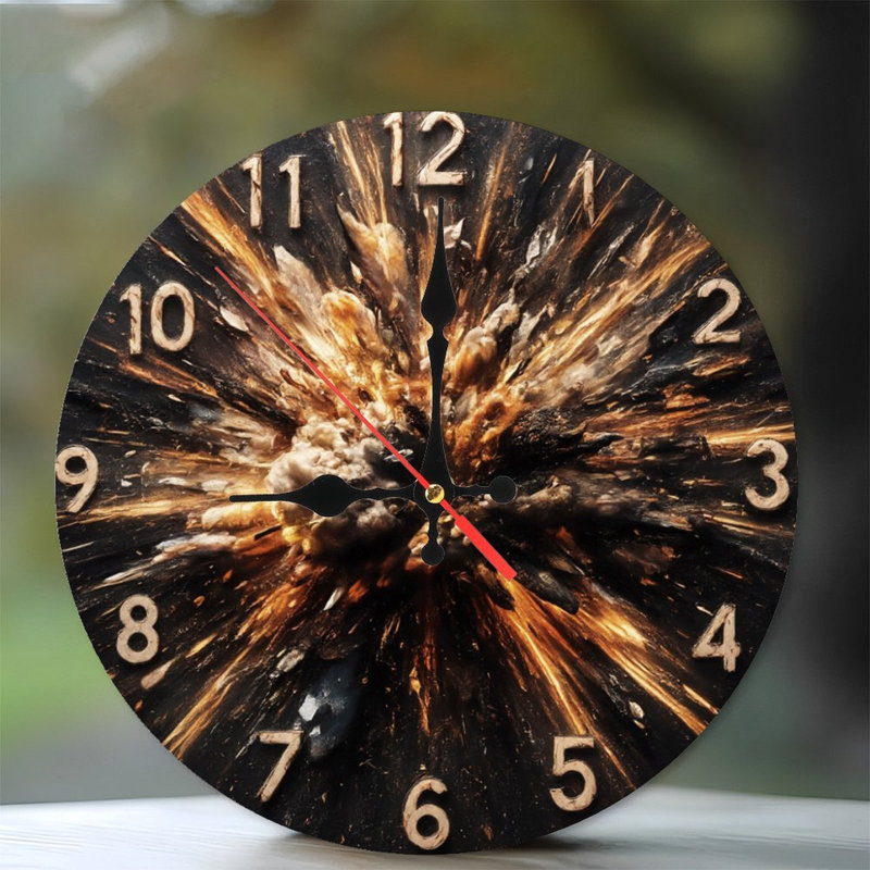 Cadran de l'horloge qui explose avec chiffres