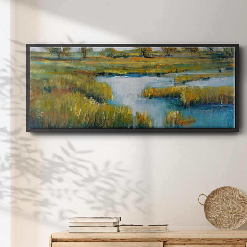 Marshland View IV - Framed Canvas, 20" H x 50" W