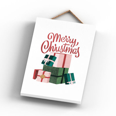 Xmas Merry Christmas Wooden Plaque