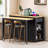 K&K 47 Inch Kitchen Island With Extendable Dining Table, Rubber Wood Veneer Kitchen Table With Internal Storage Rack, Power Outlet, Kitchen Island With Storage 2 Drawers 2 Cabinet, Black-820150385
