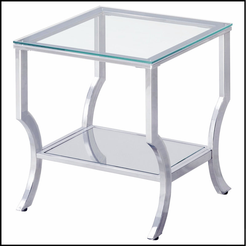 Ensemble de 3 tables basses chromées avec plateaux en verre trempé transparent pour un salon élégant et moderne