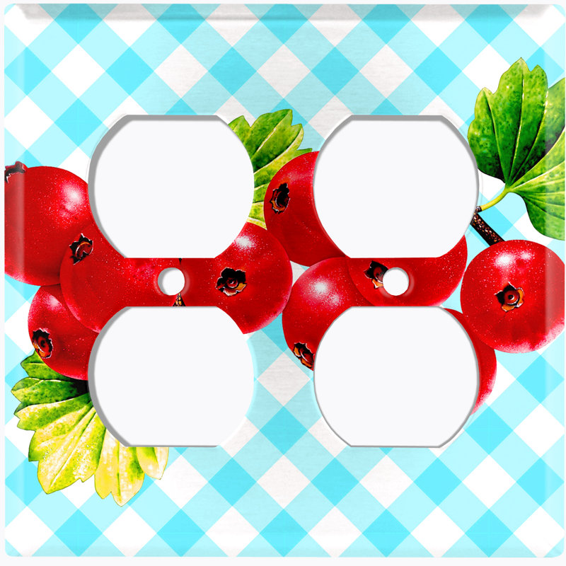 Plaque murale 2 prises Cranberry Leaf