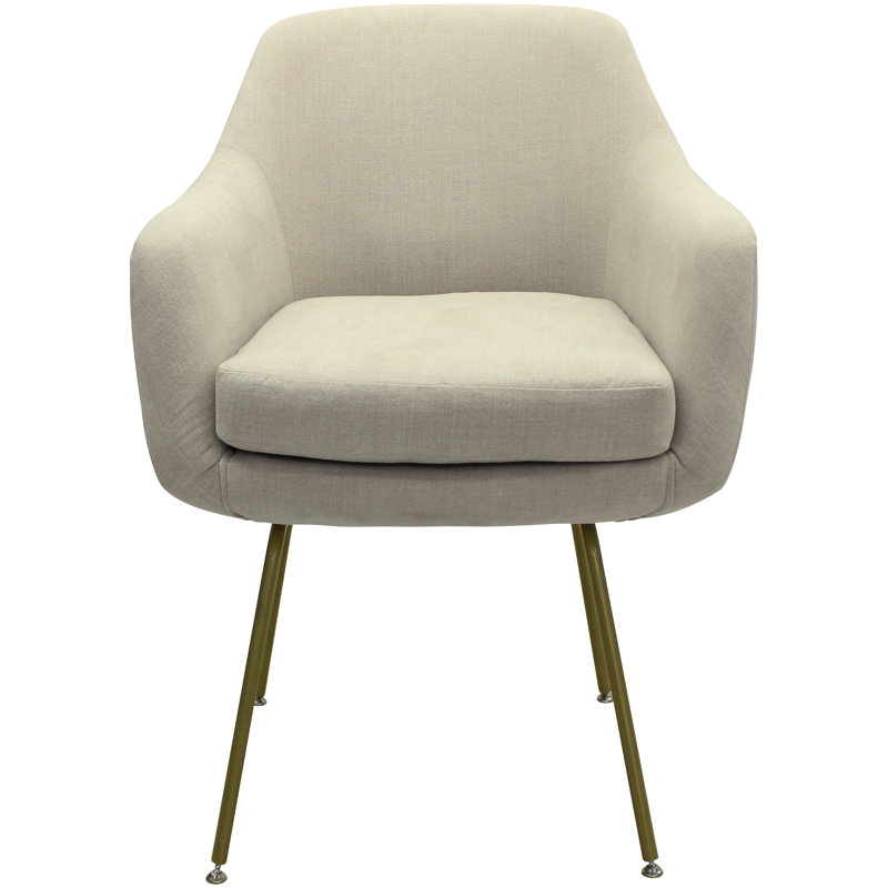 Kaif 21'' H Upholstered Armchair, Beige, Gold