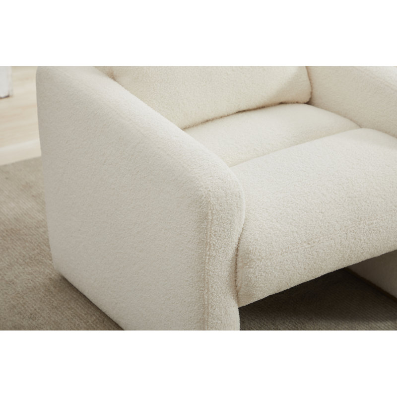 Chaise d'appoint 33 "- Fauteuil rembourré pour le salon beige