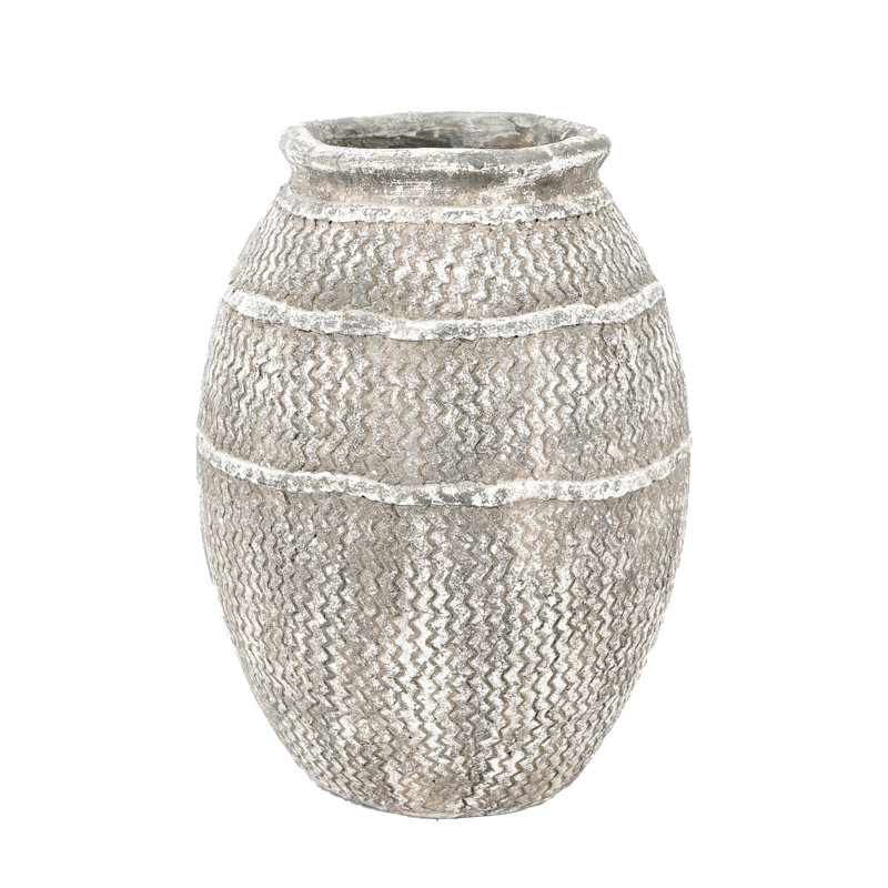 Attiyya Cement Table Vase, 39.5cm H x 30cm W x 30cm D