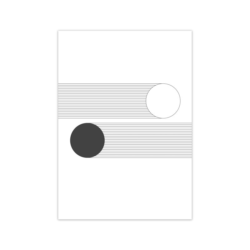 Mid Century Bauhaus Abstract Black And White - Print, No Frame, 30cm H x 21cm W x 1cm D