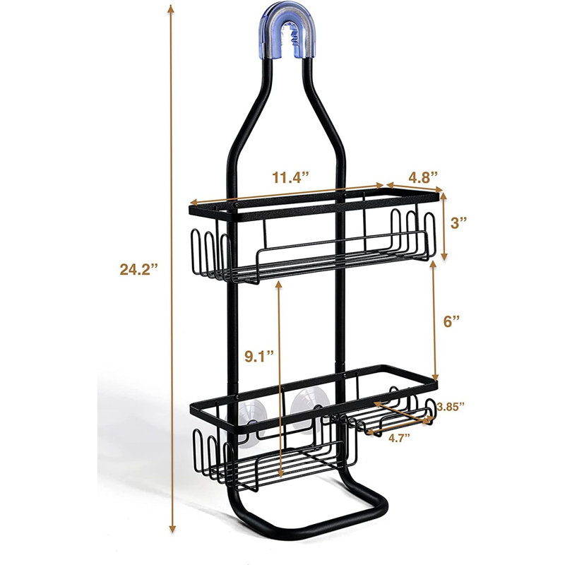 Serviteur de douche suspendu en acier inoxydable Emmie-Leigh, Noir