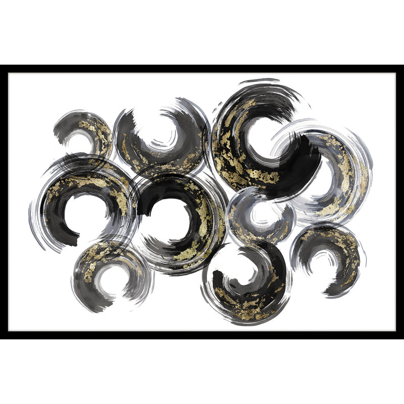 " Zawn Black " by Studio NYC Design Painting Print, 32" H x 42" W x 2" D