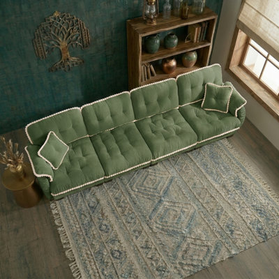 Oversized Couch, 4 Seater Modular Sectional Sofa, Large L Shaped Sectional Couches,Cloud Couches with Ottoman, Sofas for Living Room,white