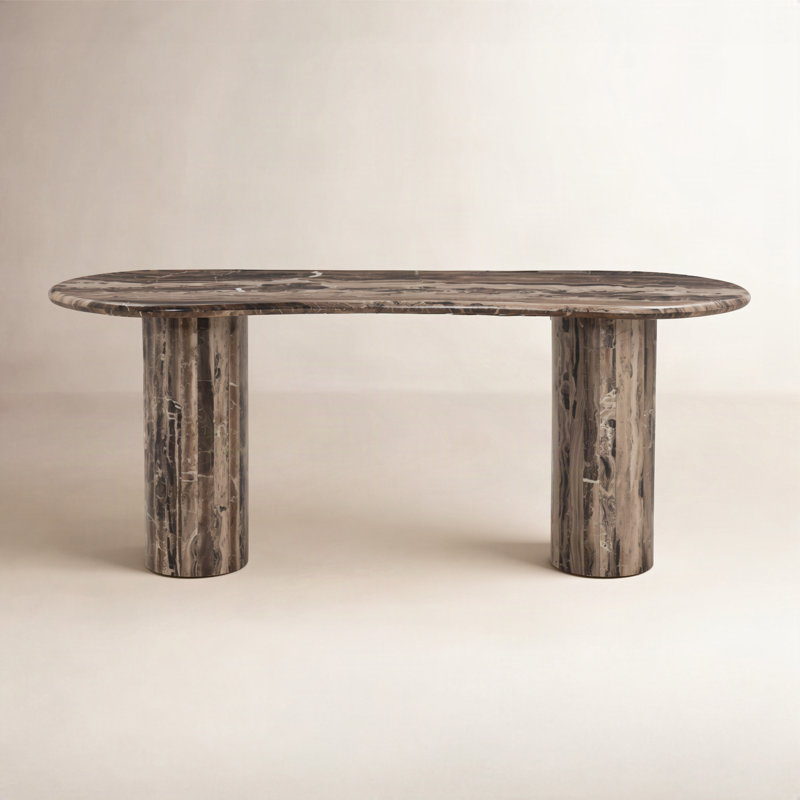 Bureau Ponce - marbre brun Rocky