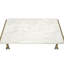 Table de chambre à coucher en faux marbre avec base en métal champagne et placage moderne