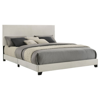 Efram Cream Upholstered Eastern King Panel Bed
