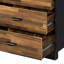 Commode 6 tiroirs noyer et noir