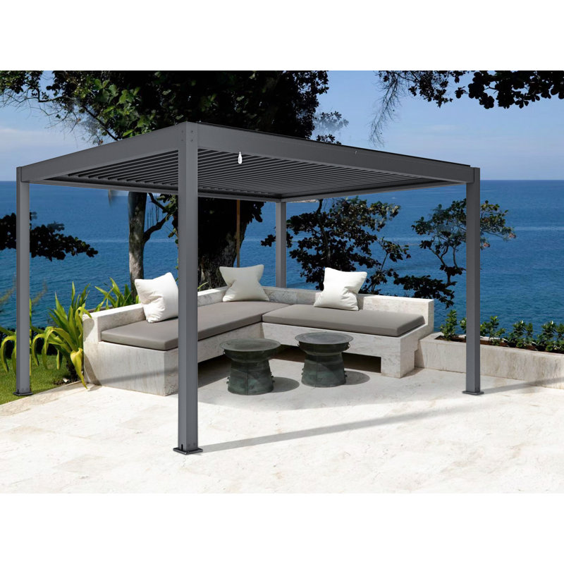 Pergola à persiennes en aluminium, Abri de garage en plastique x P 10 po