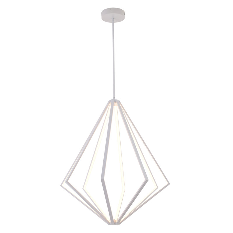 Lustre moderne avec cadre à DEL 8 lumières Modern, Blanc