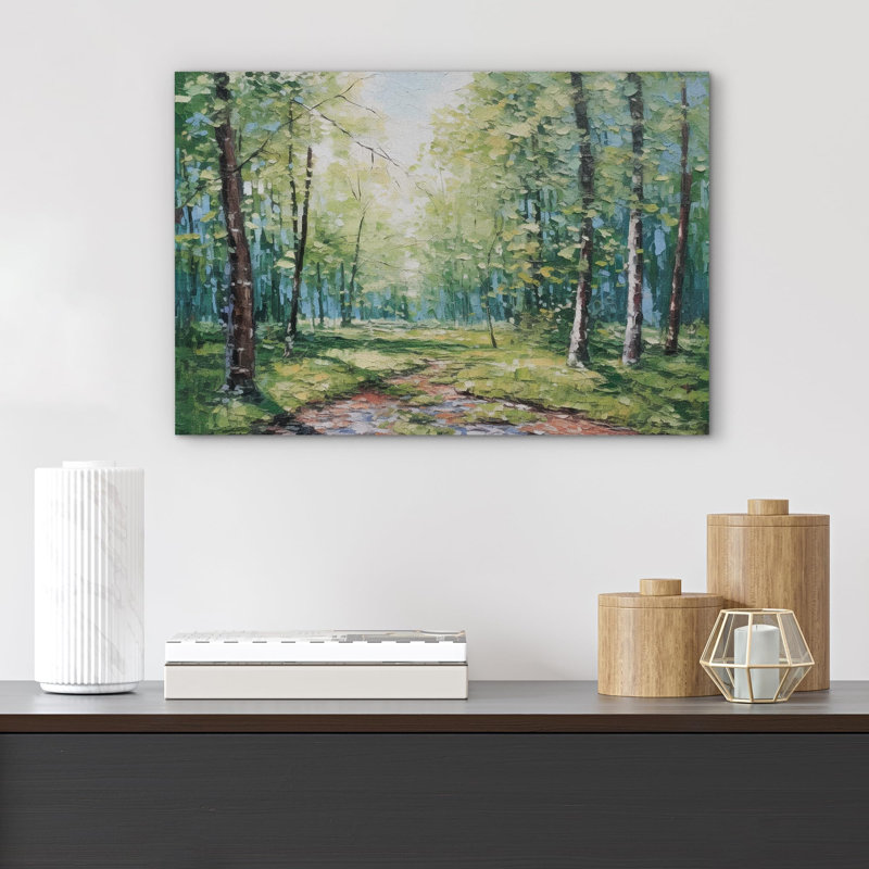 «Sunlight Sunshine Summer Forest Trees» sur, Toile tendue, H 16 po x l 24 po