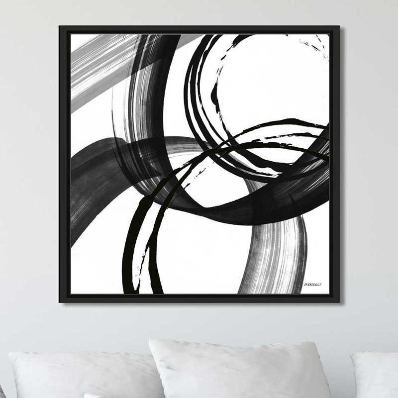 «Black and White Pop II», impression, H 21,5 po x l 21,5 po x P 2 po, Cadre flottant noir