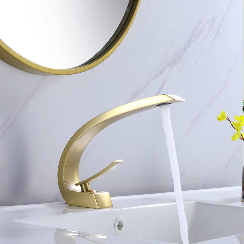 Single-Hole Single-handle Bathroom Faucet, Brushed Gold