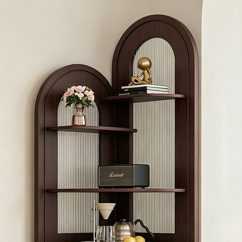 Vitrine décorative de coin en pin
