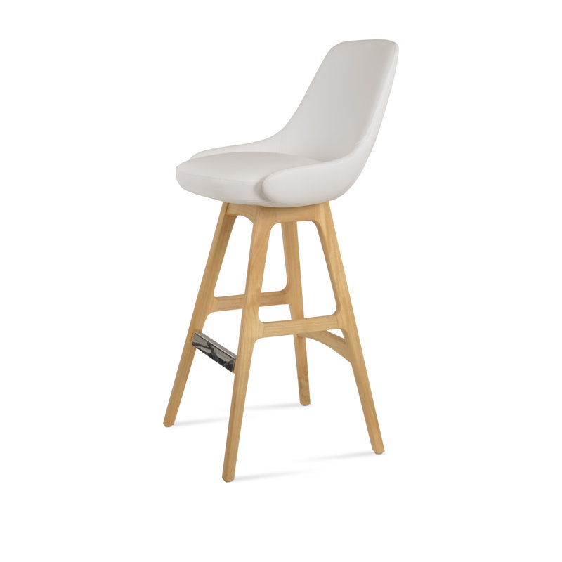 Tabouret de bar 31 po Gazel, Tabouret de bar (siège d'une hauteur de 31 po), Naturel, Blanc