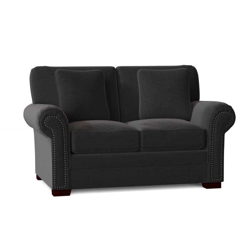 Adrena Loveseat, Paradigm 45 Black, Dark Brass, No