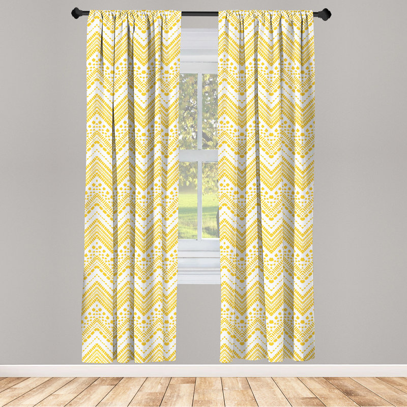 Chevron Semi-Sheer Rod Pocket Curtain Panels, 28" x 63"