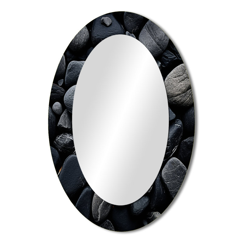 Miroir mural ovale Black Stones, H 36 po x l 24 po