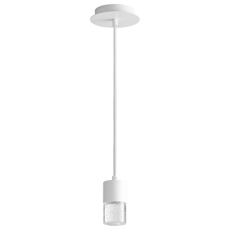 Luminaire suspendu cylindrique à 1 lumière DEL, H 125,5 po x l 2 po x P 2,75 po, Blanc