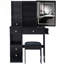 Petit meuble-lavabo compact avec miroir DEL, centrale électrique et tabouret-987904242