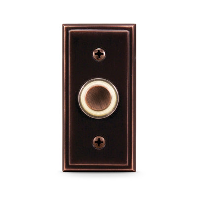 Heath Zenith Oil Rubbed Bronze Metal Wired Lighted Push Doorbell Button