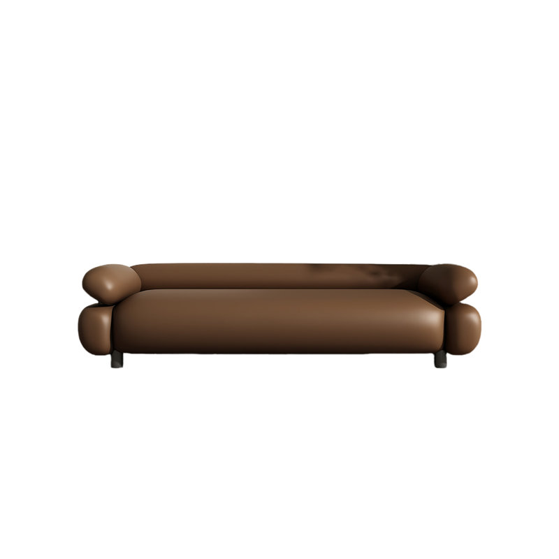Banc rembourré polyvalent en cuir, Brun, H 19,68 po x l 59,05 po x P 19,68 po