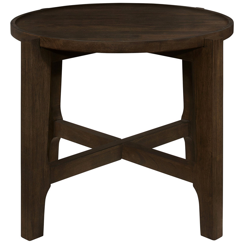 Round Solid Wood End Table