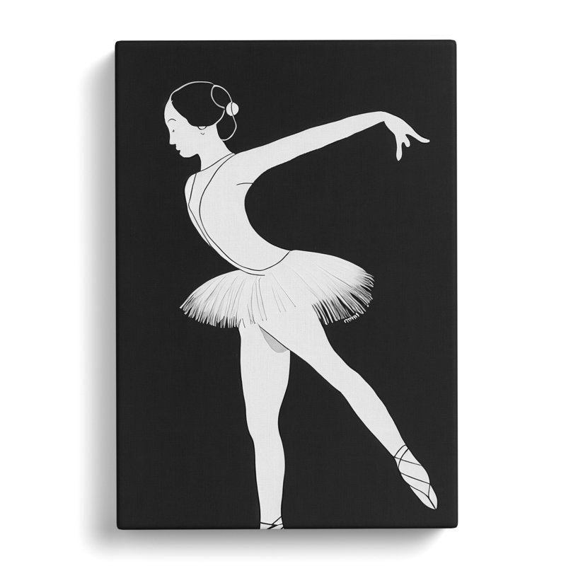 Monochrome Ballerina No.4 - Wall Art, 50cm H x 35cm W x 3cm D, Wrapped Canvas