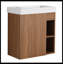 Meuble-lavabo mural flottant 20 po avec lavabo en résine blanche et porte d'armoire à fermeture en douceur