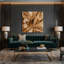 Aquarelle abstraite, art mural sur toile brune 10-1040035745