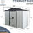 8Ft X 4Ft Metal Storage Shed For Outdoor Use. White And Black Appearance. Galvanized Frame. Tilted Roof & Lockable Door. Airy Interior. Includes Foundation, Anchors, Hooks, Shelf, Lock Gloves 8X4 Ft-122098416