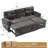 84'' Upholstered Sleeper Sofa L Shape Sofa Bed With Storage and USB-1328909081