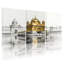 Landmark bâtiment Golden Temple Reflection, ensemble de 3 reproductions d'art sur toile-733841441