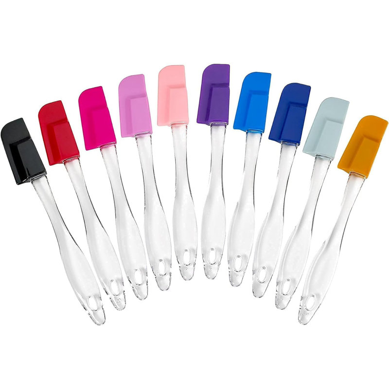 10 Piece Heat Resistant Silicone Mini Spatula Se For Baking, Cooking, Mixing