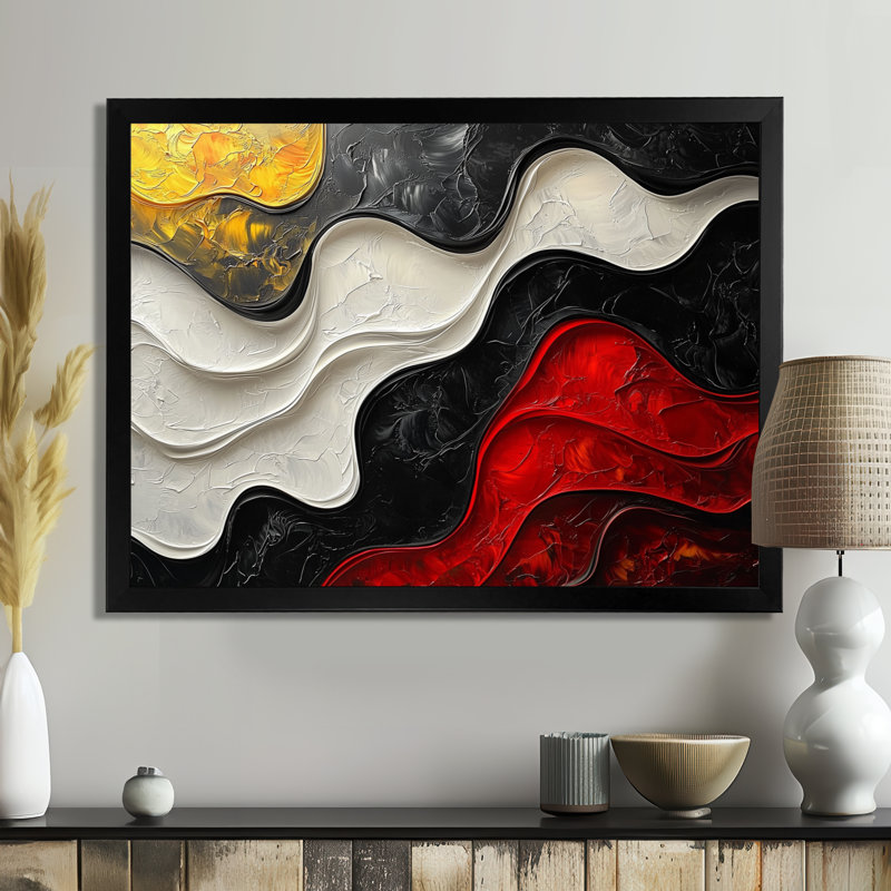 Westrick - Abstract Canvas Art Print, Reproduction encadrée d'une seule photo, Noir, noir, noir, noir, 12" H x 20" W