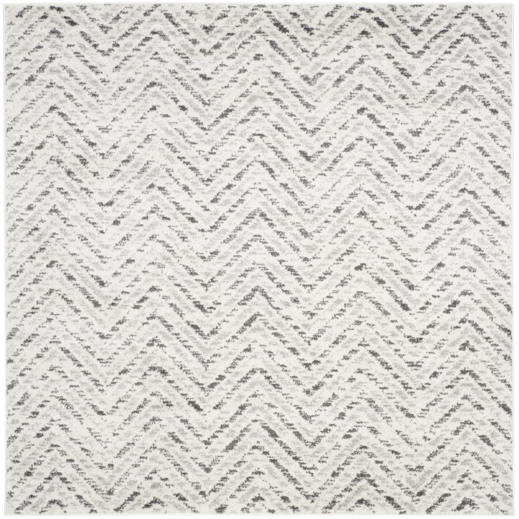 Bethlyn Chevron Ivory/Charcoal Area Rug