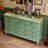 Modern Green Solid Wood Accent Cabinet