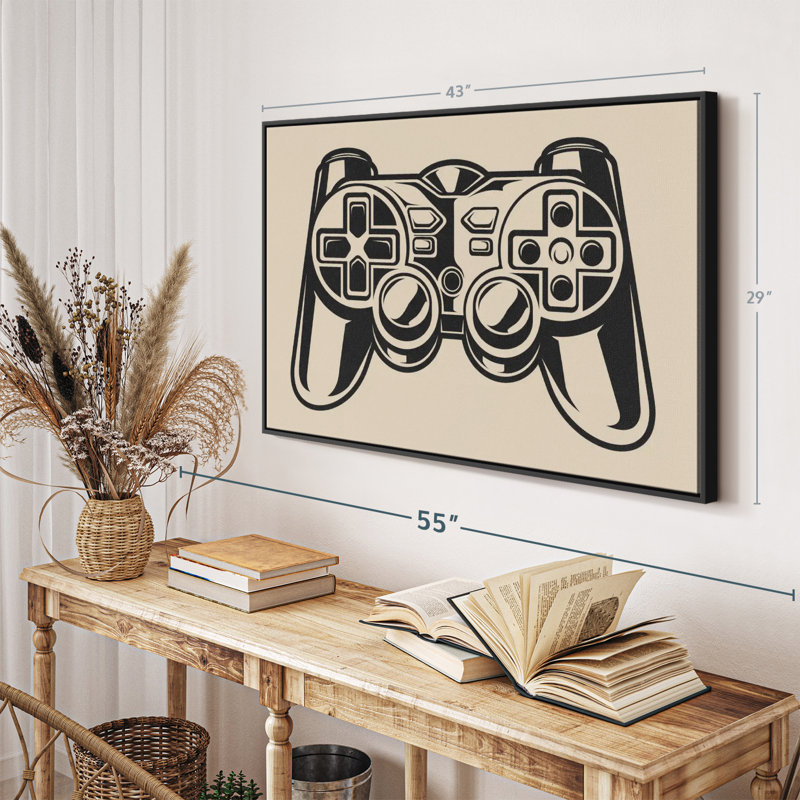 Game Controller Illustration Canvas Print, 29" H x 43" W
