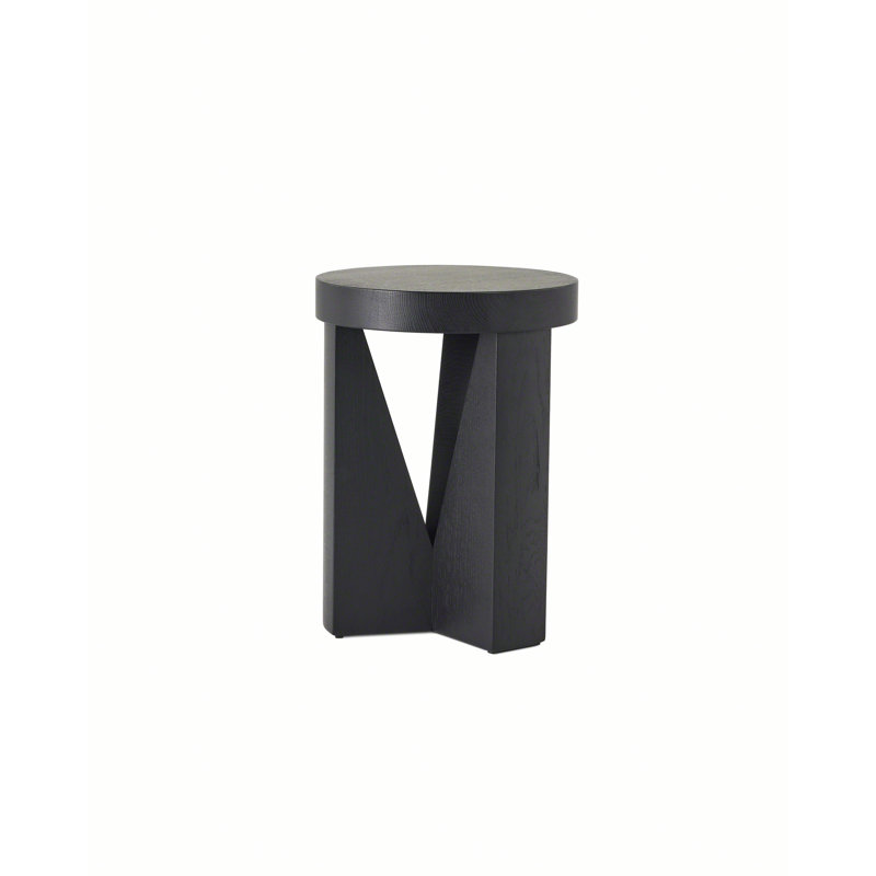 Cugino Solid Wood Abstract End Table, Black