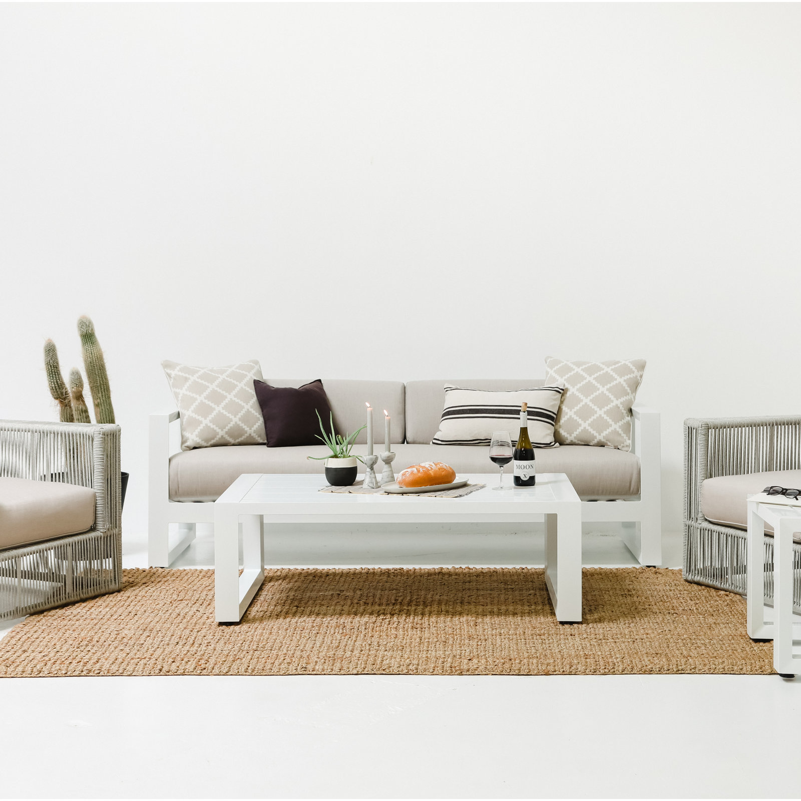 Camela 54.13'' Aluminum Outdoor Coffee Table