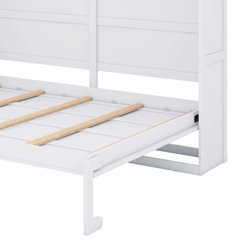 Lit escamotable à haute efficacité et peu encombrant, Double, Blanc