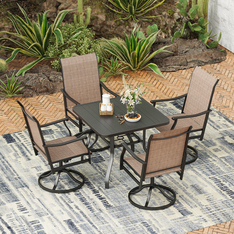 Ensemble repas extérieur pour 4 personnes, Brown