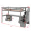 Loft Bed Frame With Built-In Desk And Double Storage Drawers-1261045123