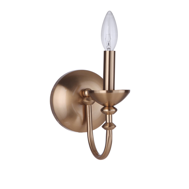Amoi Candle Wall Light, Satin Brass